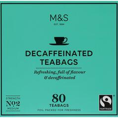 M&S Fairtrade Decaffeinated Teabags 80 per pack