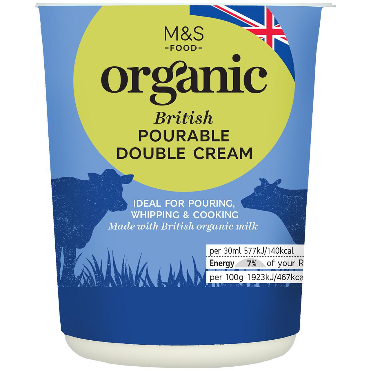 M&S Organic Pourable Double Cream 300ml