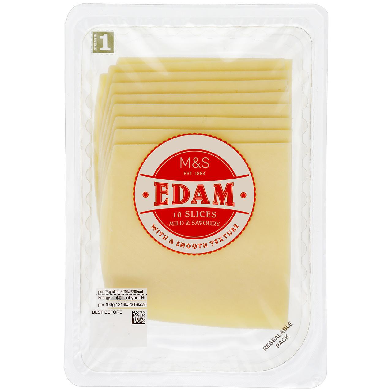M&S Sliced Edam Cheese 10 Slices 250g