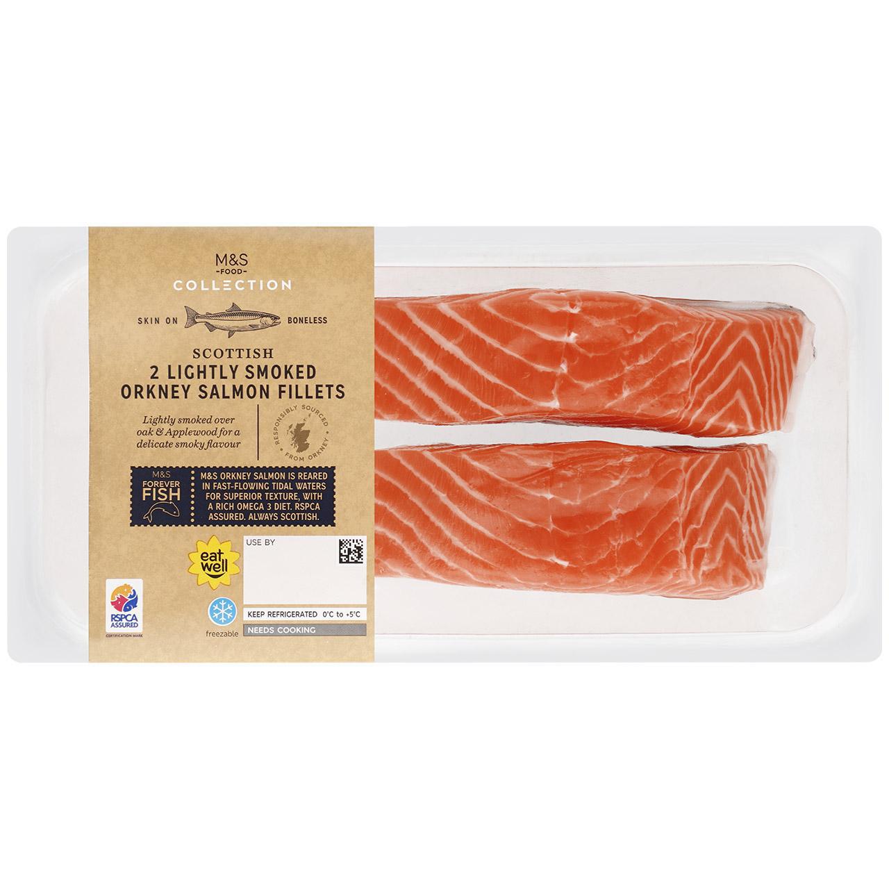 M&S 2 Lightly Smoked Salmon Fillets 240g | Zoom