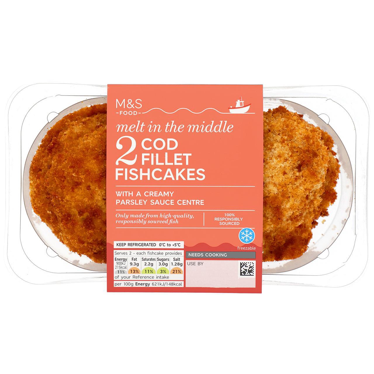 M&S 2 Cod Fillet Fishcakes 290g