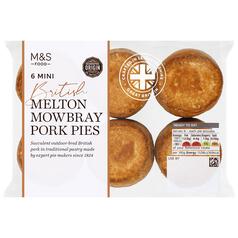 M&S 6 Mini British Melton Mowbray Pork Pies 300g