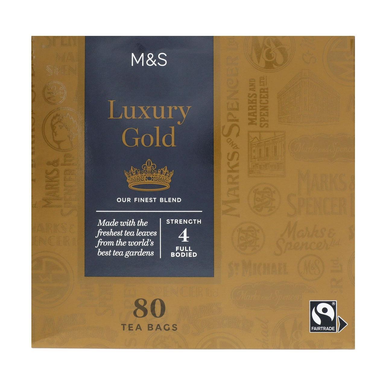 M&S Fairtrade Luxury Gold Teabags 80 per pack