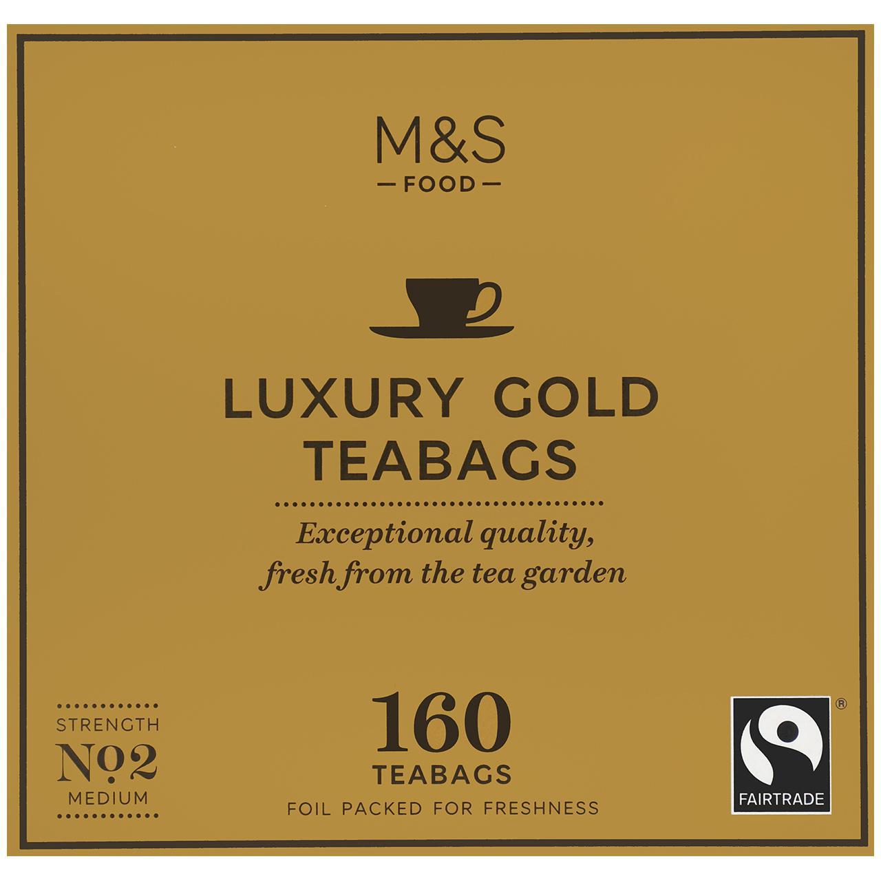 M&S Fairtrade Luxury Gold Teabags 160 per pack