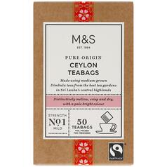 M&S Fairtrade Pure Origin Ceylon Tea Bags 50 per pack