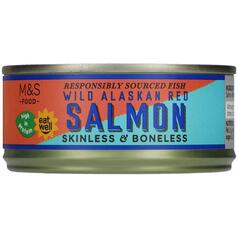 M&S Wild Alaskan Red Salmon Skinless & Boneless 105g