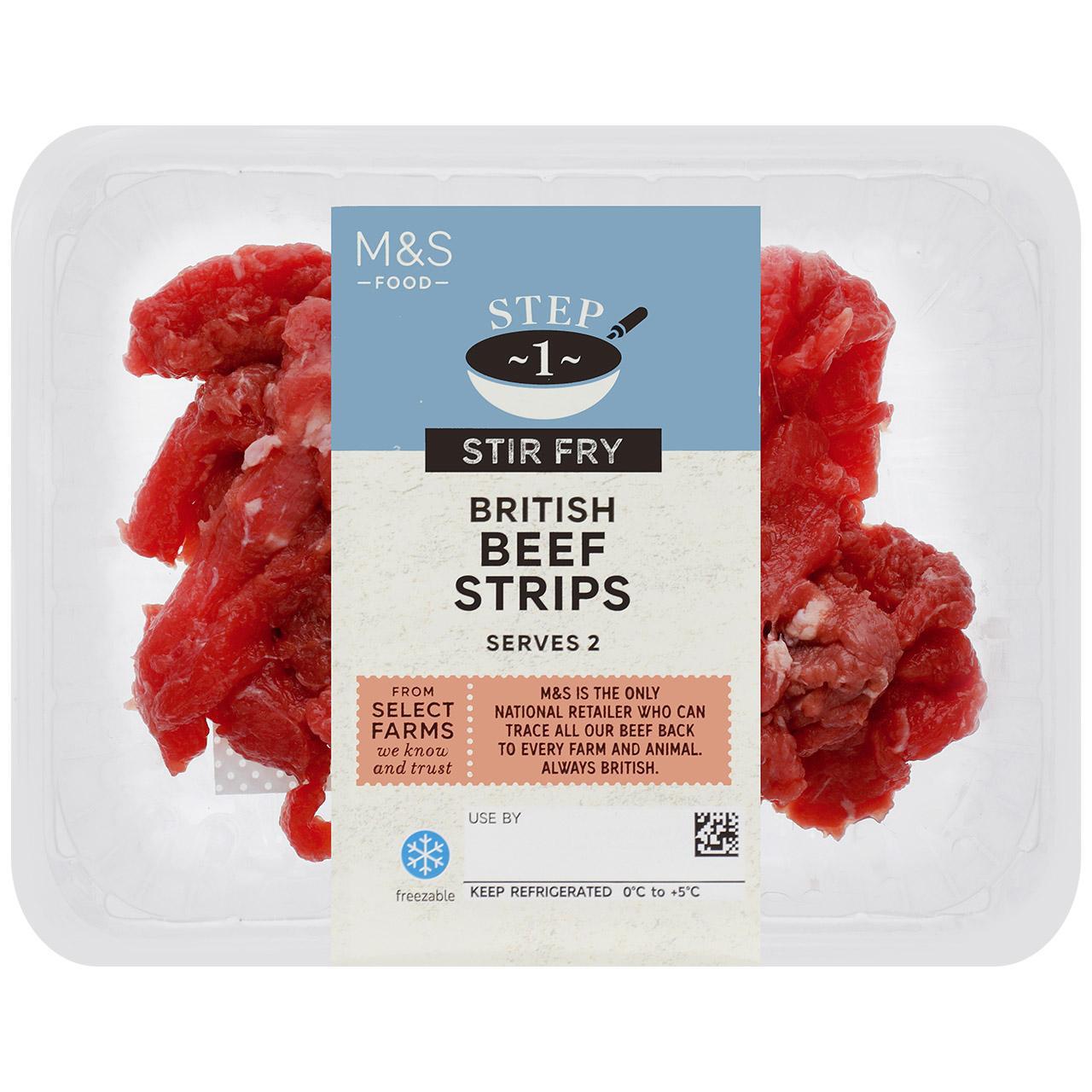 M&S Seasoned Beef Strips 250g