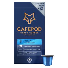 CafePod Decaf Espresso Nespresso Compatible Aluminium Coffee Pods 10 per pack