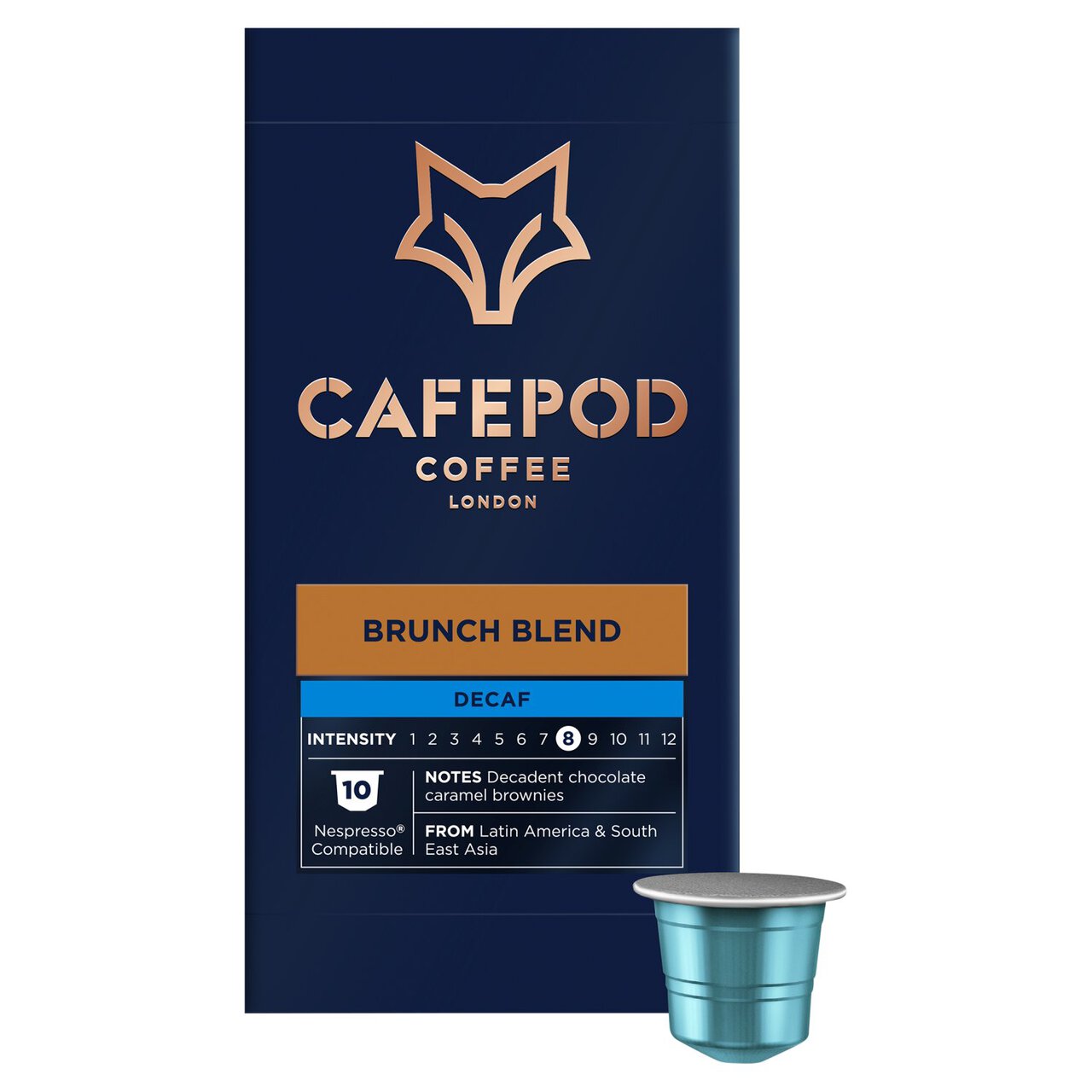 CafePod Decaf Espresso Nespresso Compatible Aluminium Coffee Pods 10 per pack