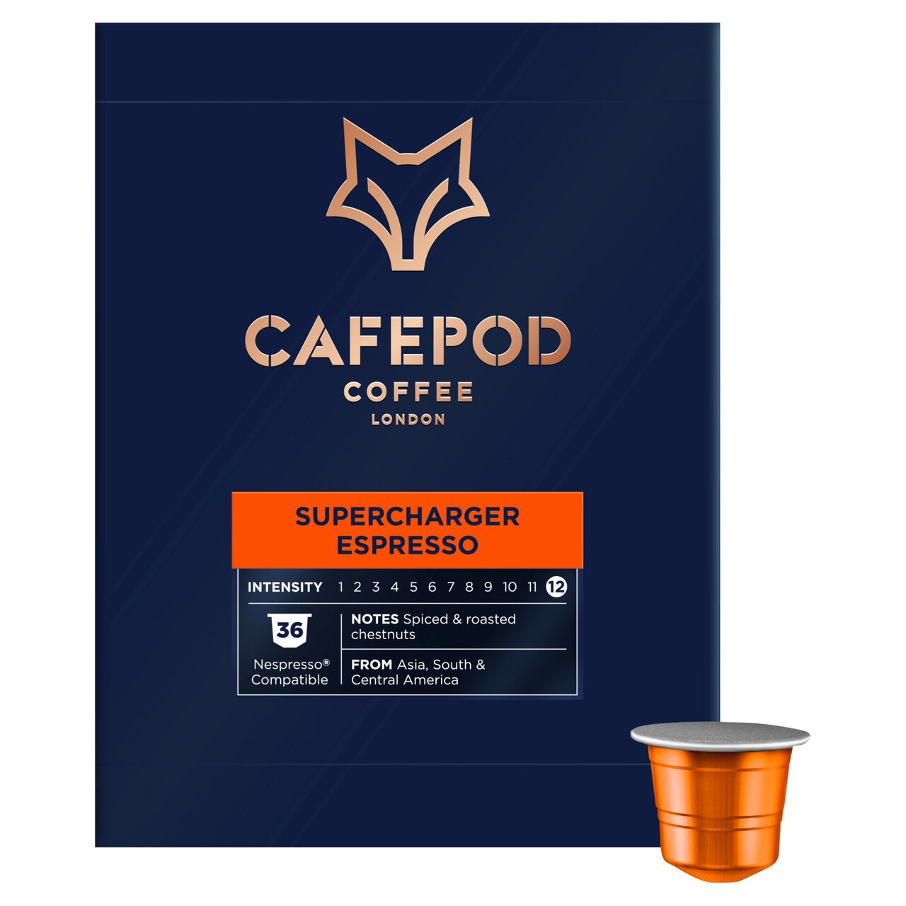 CafePod Supercharger Espresso Nespresso Compatible Aluminium Coffee Pods 36 per pack
