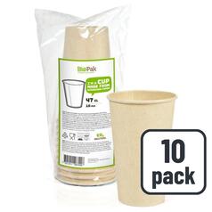 Large Brown Bio Bagasse Cups 10 per pack