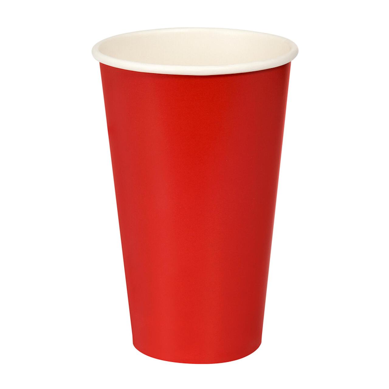 Red Paper Cups, 500ml 10 per pack