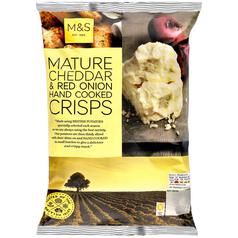 M&S Mature Cheddar & Red Onion Hand Cooked Crisps 150g