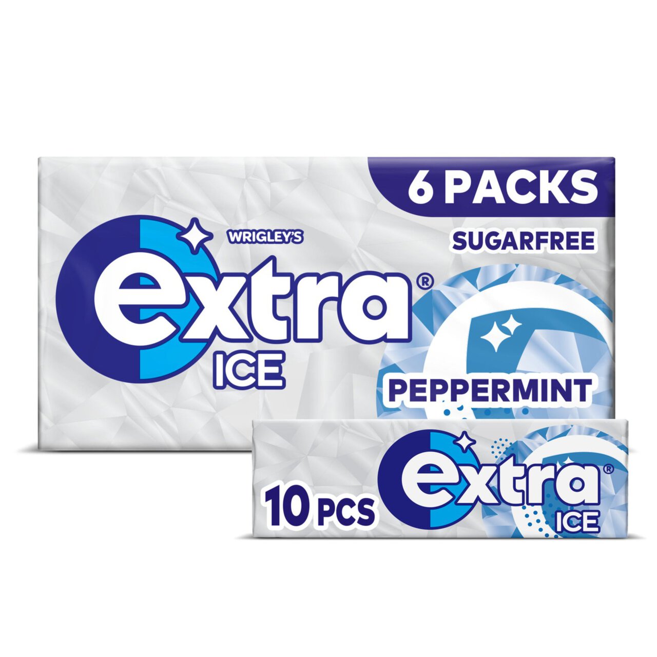 Extra Ice Peppermint Sugarfree Chewing Gum Multipack 6 per pack
