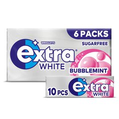 Extra White Bubblemint Sugarfree Chewing Gum Multipack 6x10 Pieces 6 per pack