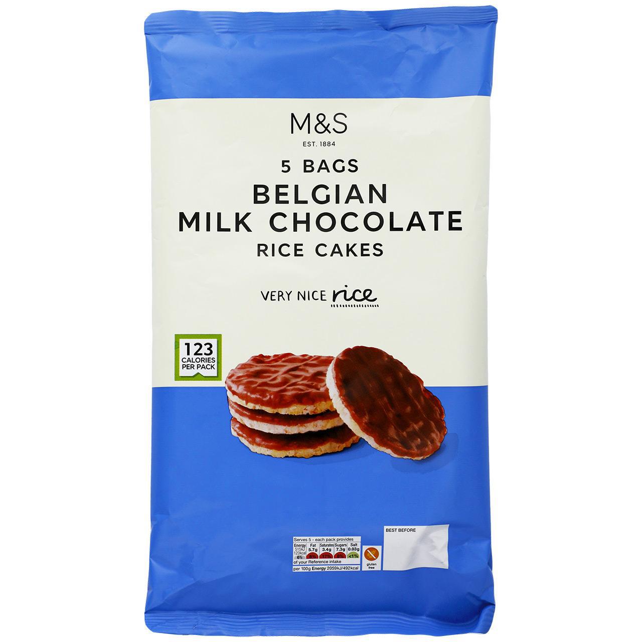 M&S Milk Chocolate Rice Cakes 5 per pack