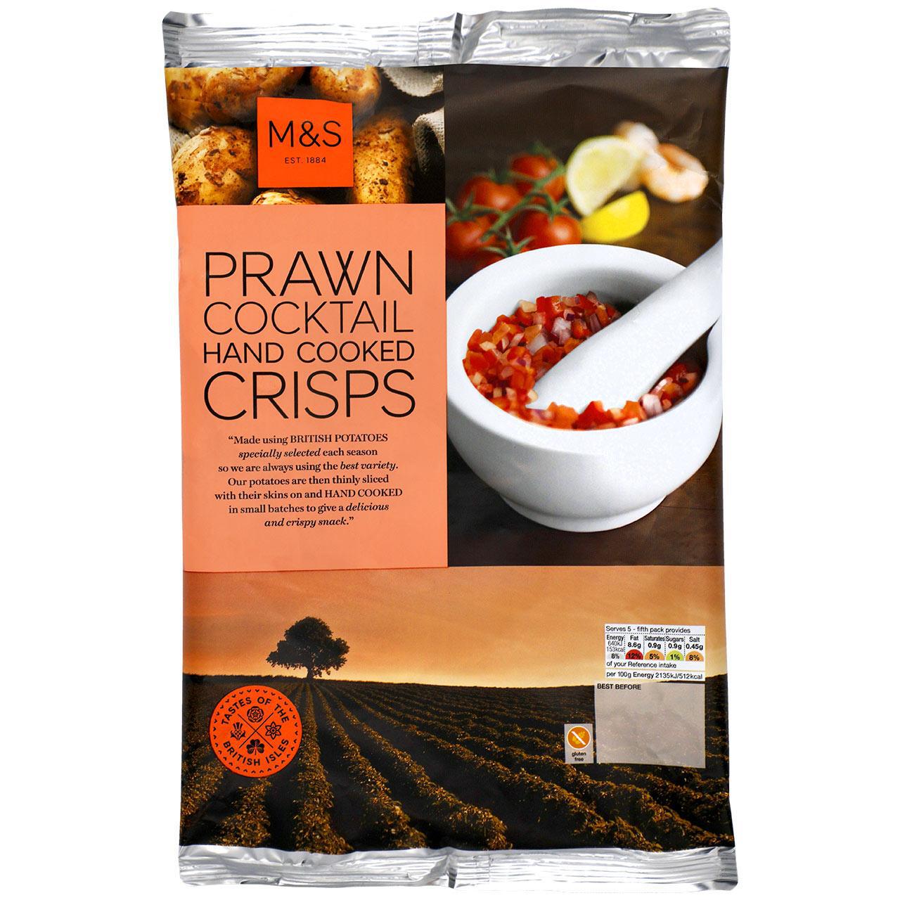 M&S Prawn Cocktail Hand Cooked Crisps 150g