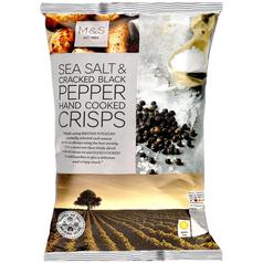 M&S Sea Salt & Cracked Black Pepper Crisps 150g