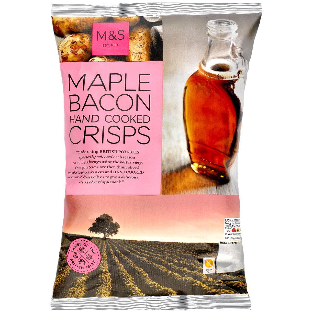M&S Maple Bacon Hand Cooked Crisps 150g