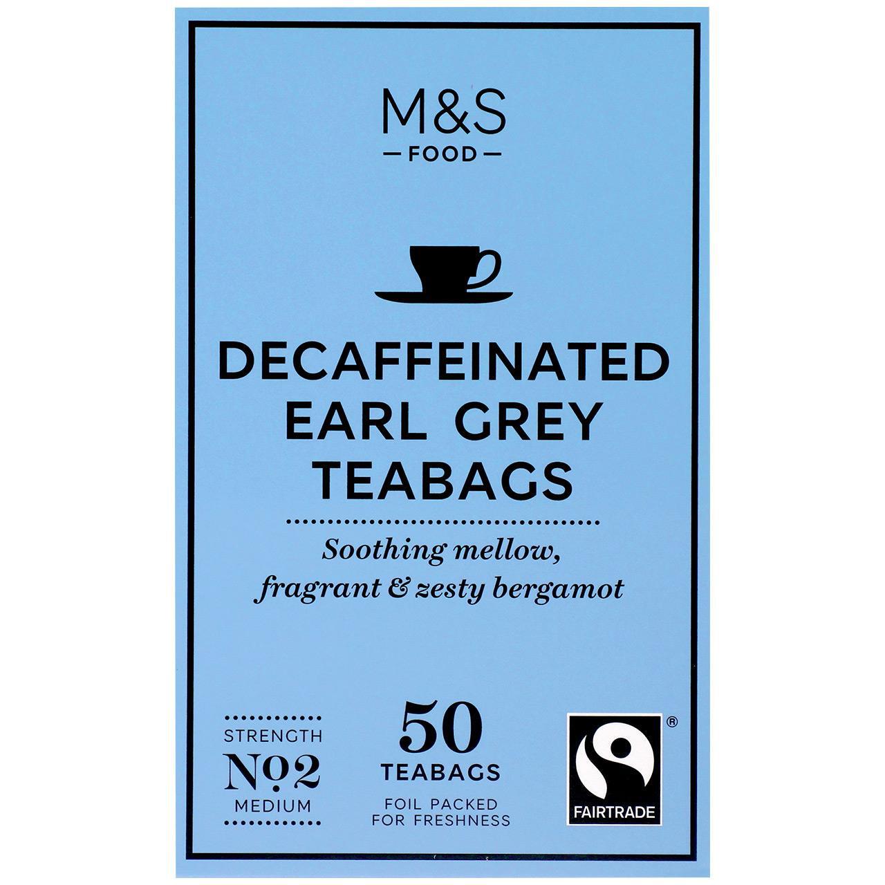M&S Fairtrade Decaffeinated Earl Grey Tea Bags 50 per pack