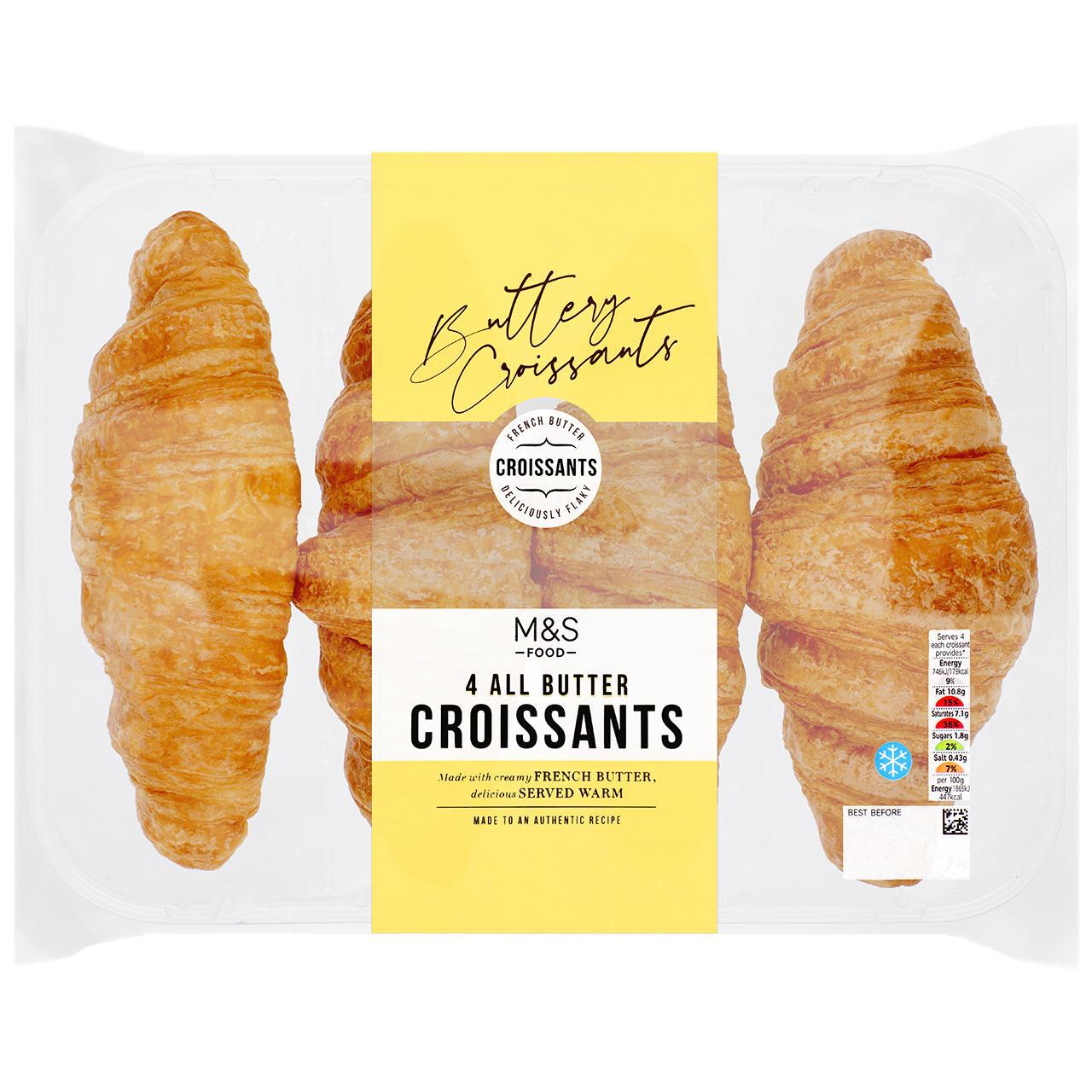 M&S 4 All Butter Croissants 4 per pack