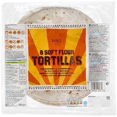 M&S Soft Flour Tortilla Wraps 8 per pack