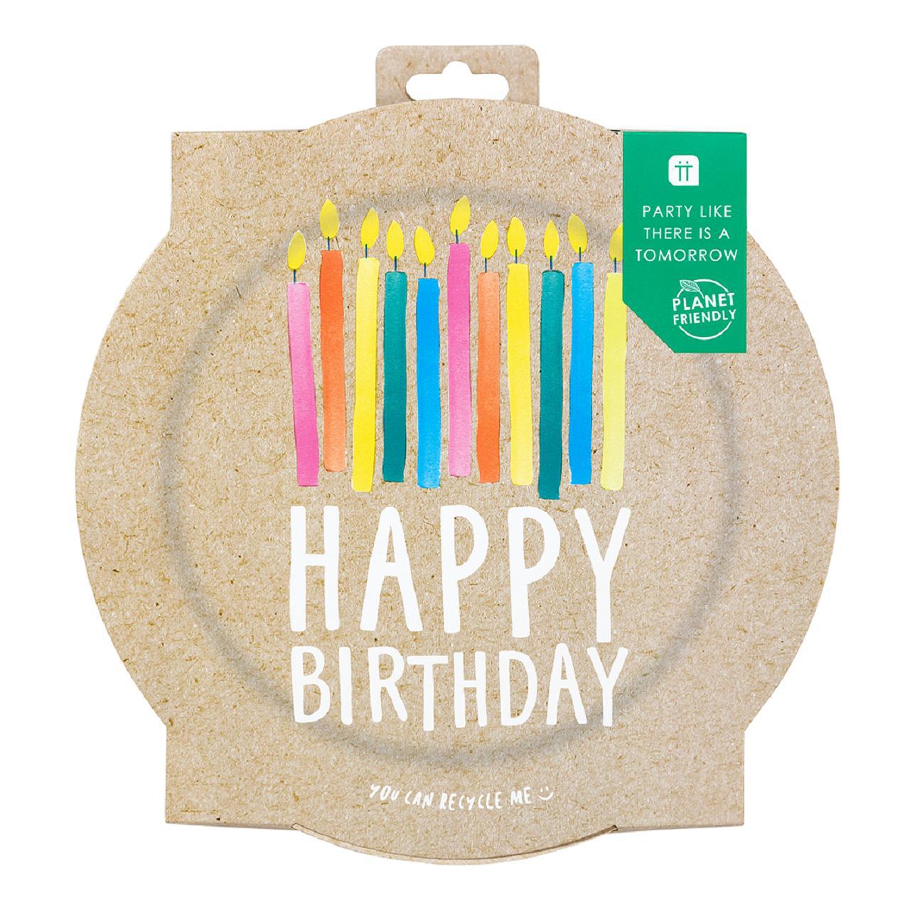 Recyclable Birthday Paper Plates 23cm 12 per pack
