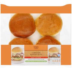 M&S Ultimate Brioche Burger Buns 4 per pack