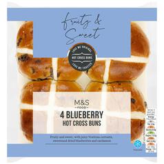 M&S Blueberry Hot Cross Buns 4 per pack
