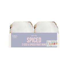 M&S Iced & Spiced Fruited Buns 2 per pack