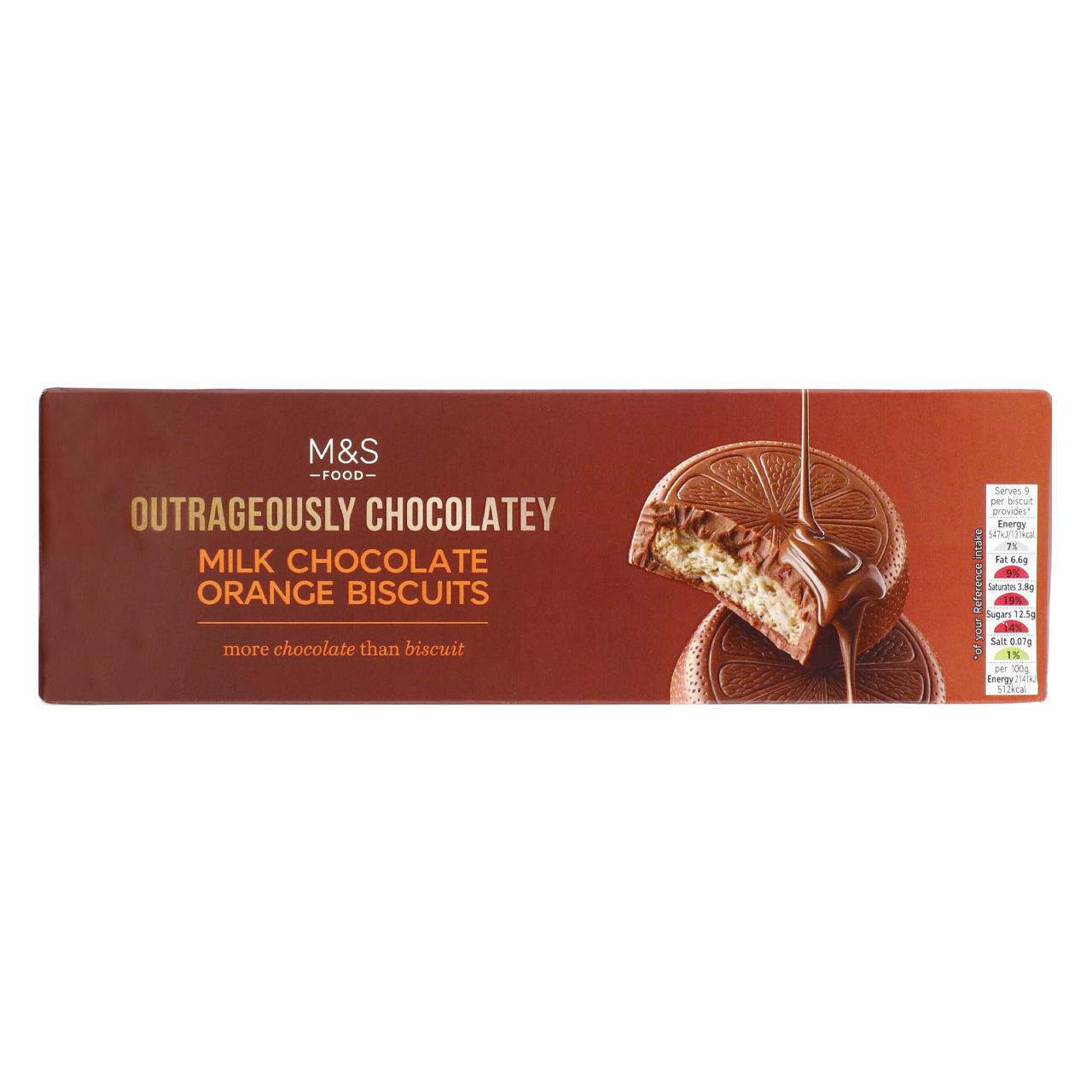 M&S Extremely Chocolatey Milk Chocolate Orange Biscuits 230g