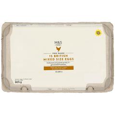 M&S Free Range Mixed Size Eggs 15 per pack