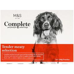 M&S Tender Meaty Selection Adult Dog Food 12 x 100g