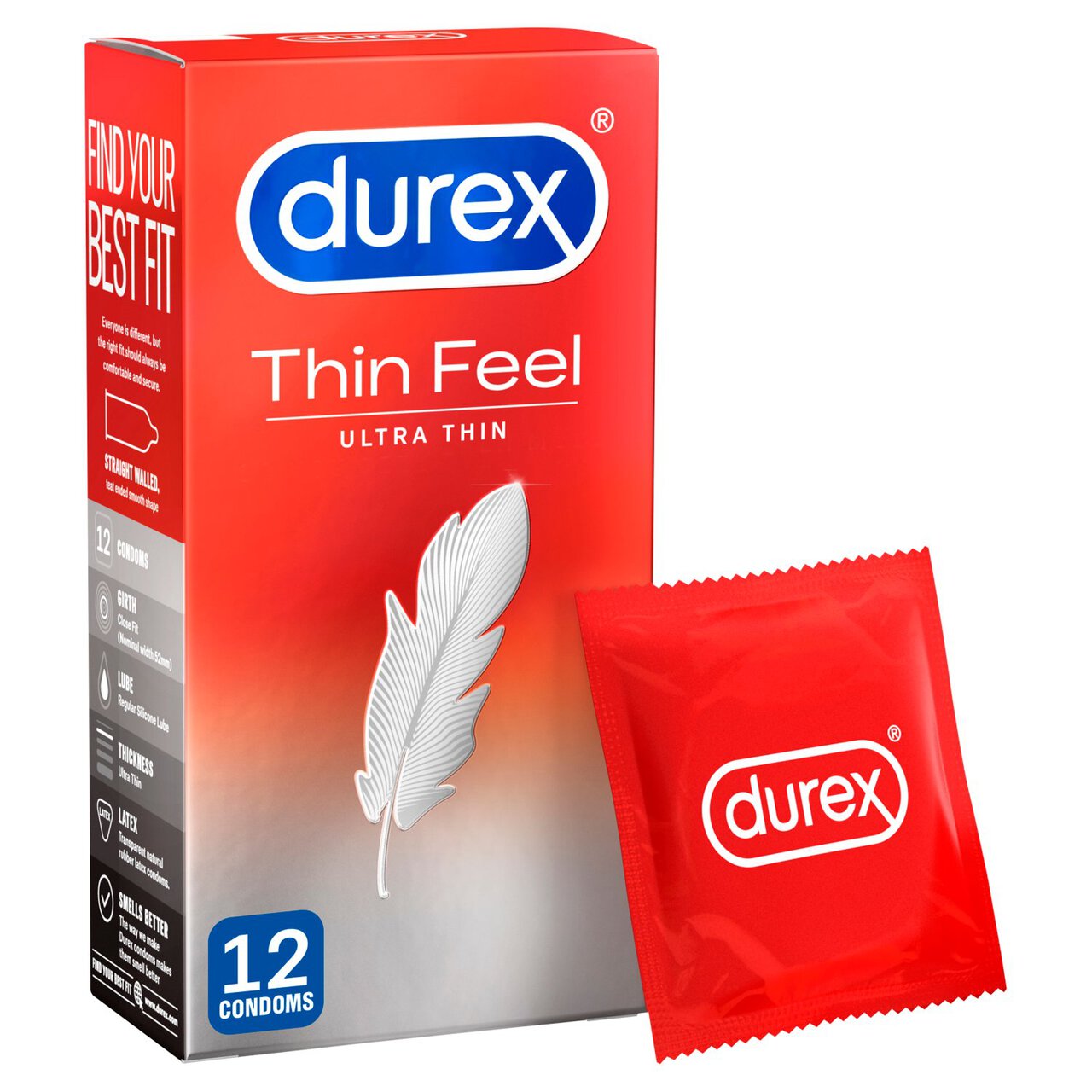 Durex Thin Feel Ultra Thin 12 Condoms 12 per pack