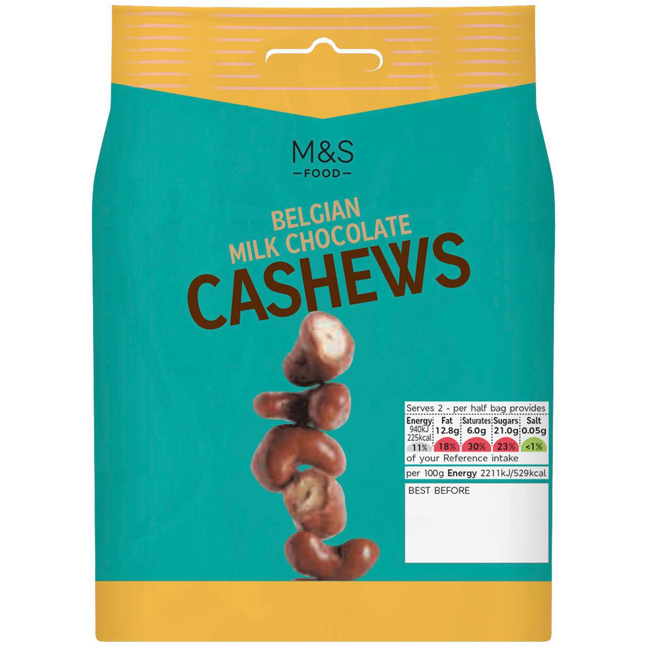 M&S Belgian Milk Chocolate Cashews 85g