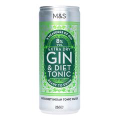 M&S Diet Gin & Tonic 250ml