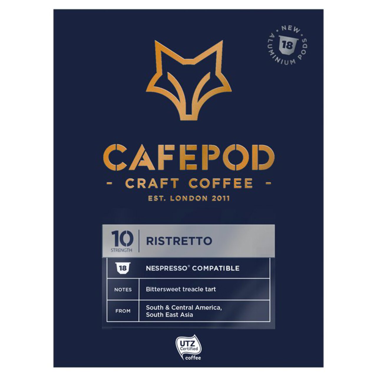 CafePod Ristretto Nespresso Compatible Aluminium Coffee Pods 18 per pack