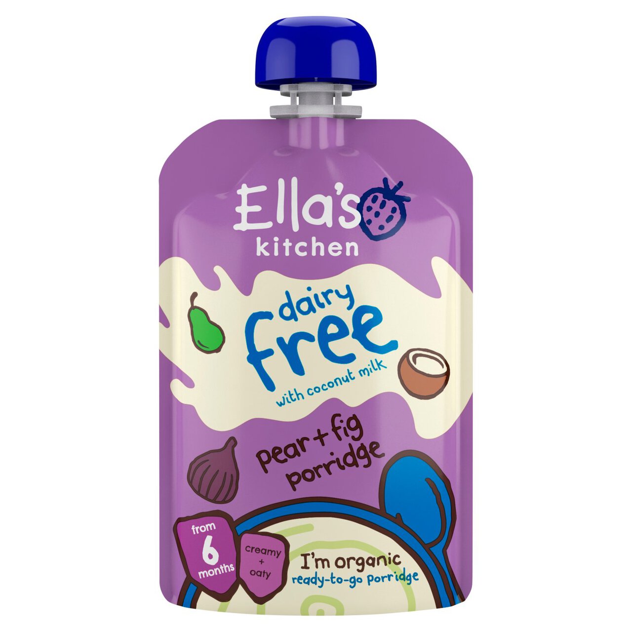 Ella's Kitchen Dairy Free Pear and Fig Porridge Baby Food Pouch 6+ Months 100g