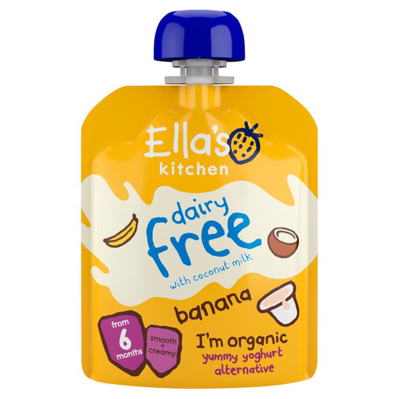 Ella's Kitchen Dairy Free Coconut Yoghurt + Bna Baby Food Pouch 6+ Months 90g