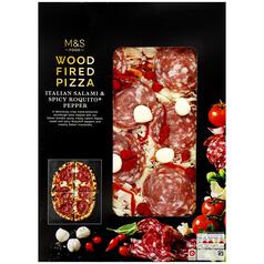 M&S Italian Salami & Spicy Roquito Pepper Woodfired Pizza 430g