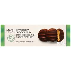 M&S Extremely Chocolatey Dark Chocolate & Ginger Biscuits 175g