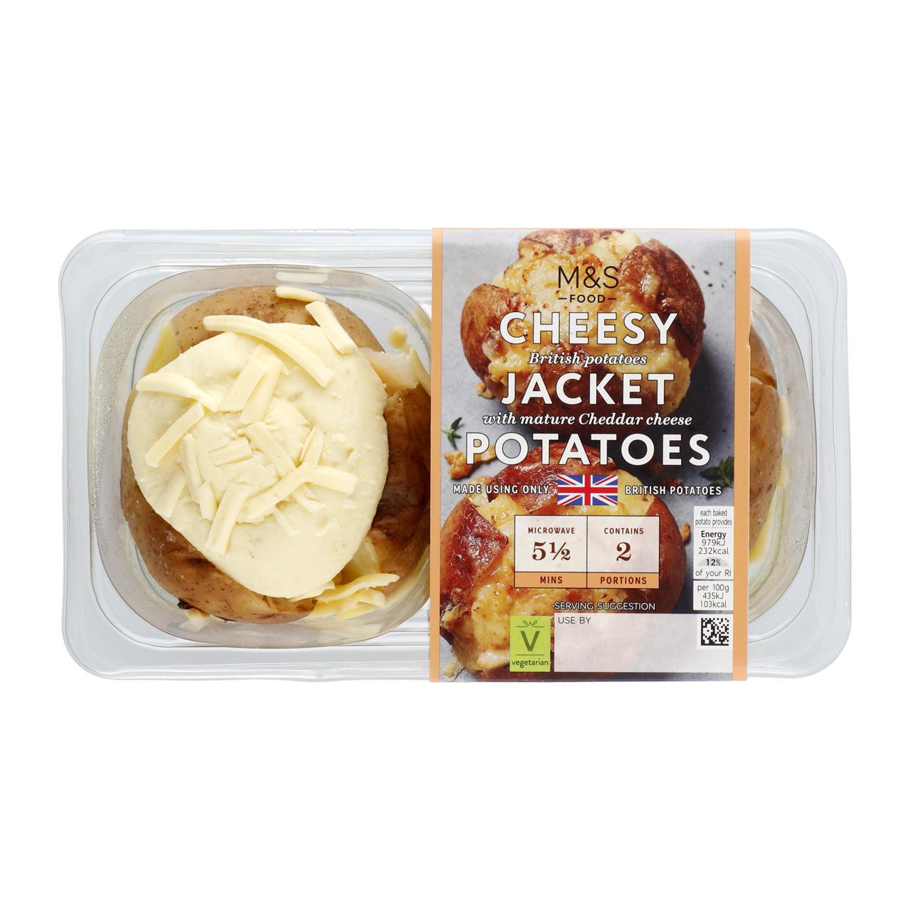 M&S 2 Baked Potatoes with Mature Cheddar Cheese 2 per pack
