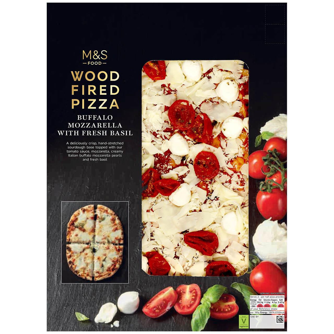 M&S Wood Fired Pizza with Buffalo Mozzarella with Fresh Basil 449g