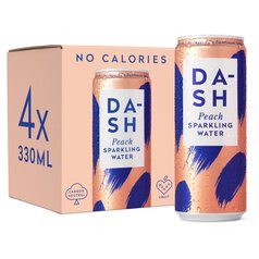 DASH Peach Infused Sparkling Water 4 x 330ml