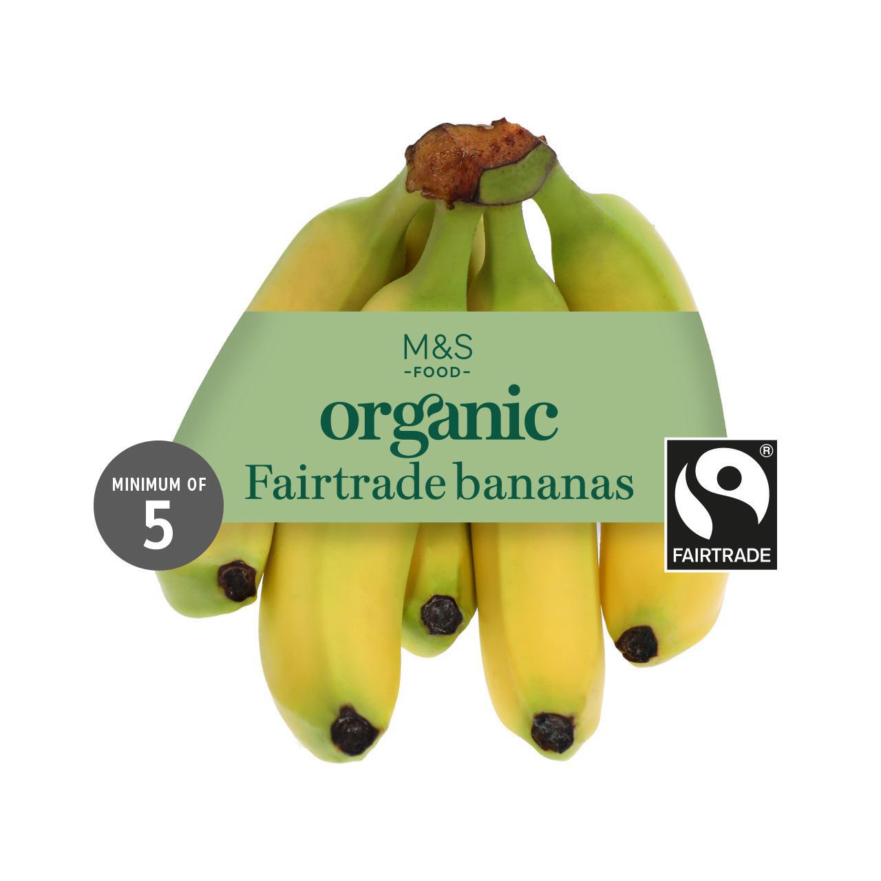 M&S Organic Fairtrade Bananas 5 per pack
