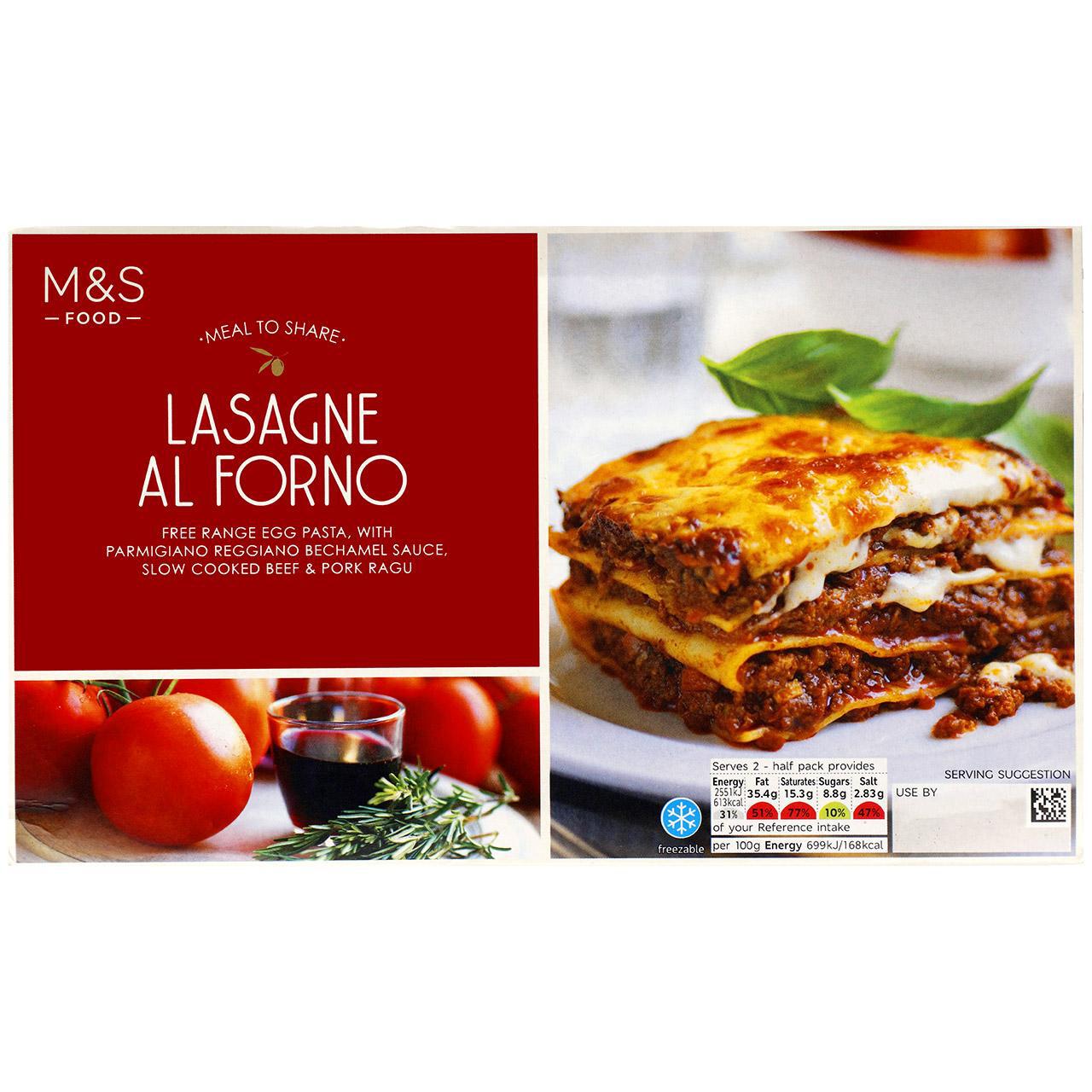 M&S Lasagne Al Forno Meal to Share 730g | Zoom