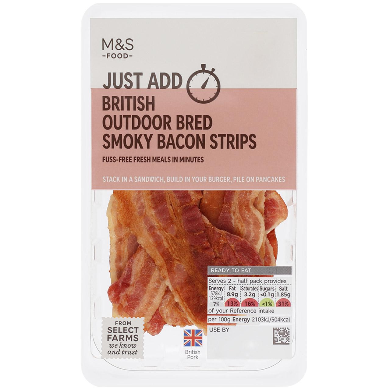 M&S British Crispy Smoked Bacon Strips 55g
