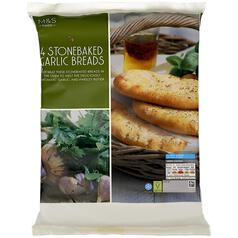 M&S 4 Stone Baked Garlic Breads 4 per pack