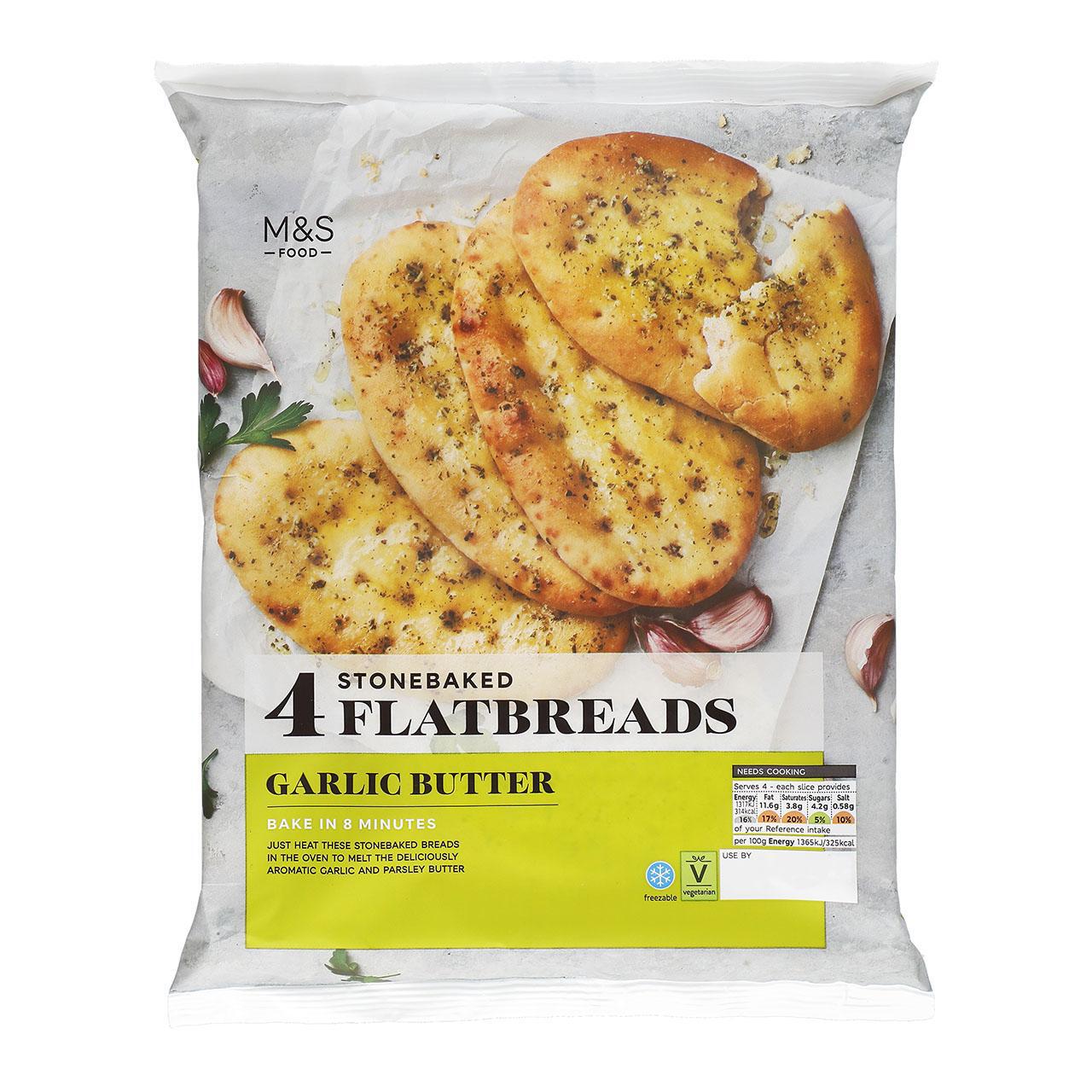 M&S Stone Baked Garlic Breads 4 per pack