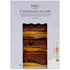 M&S 4 Chocolate Eclairs 4 per pack